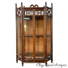 Antique Victorian Oak Hanging Wall Cabinet Stick Ball Curio Eastlake 1890 Orig