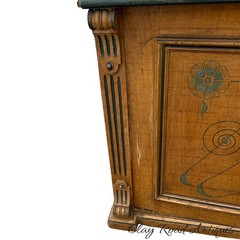 antique French country step back pine cupboard cabinet original paint decoration