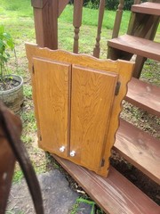 Vintage Wall Hanging Solid Wood Spool Sewing Thread Cabinet Cupboard Storage