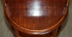 ANTIQUE VICTORIAN 1880 MAHOGANY CUT GLASS CRYSTAL SPINNING DRINKS CABINET TABLE