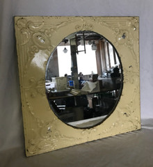 Decorative Salvaged Tin Ceiling 23″ SQ. Butterscotch Metal Oval Mirror 1865-23B