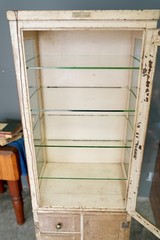 Antique Medical Cabinet Apothecary Glass Display Case Medicine Industrial VTG