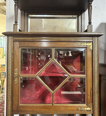 Antique Louis XVI French Walnut Sheet Music Cabinet Entryway Display Storage