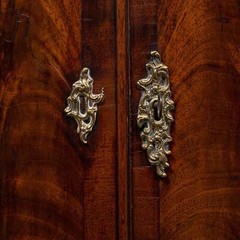 Antique Bow Front Corner Cabinet, English, Flame, Wall Cupboard, Georgian, 1780