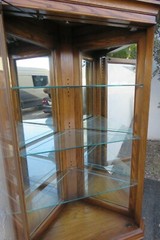 Tall Oak Corner Display China Cabinet Cupboard by Gordons 2706