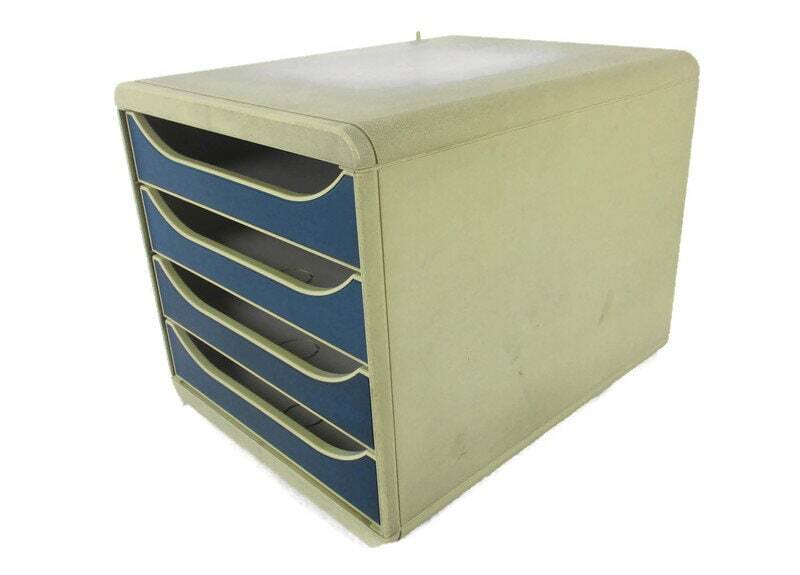 Vintage Hard Plastic Space Age Chest of Drawers Storage Unit Filing Cabinet Aust