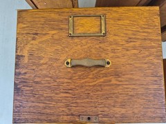 Library Bureau Sole Makers Tiger Oak File Cabinet Parts Side Back Tag Drawers