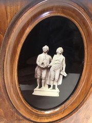 Rare Carved Wood Medicine Hanging Cabinet Depicting Goethe–Schiller Monument