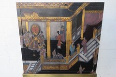 Maitland Smith Hand Painted Chinoiserie Cabinet Cupboard on Brass Stand 5442
