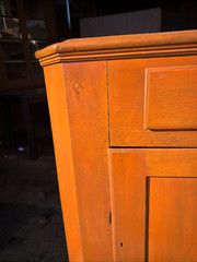 antique corner cupboard cabinet 2pc Farmhouse Country Clean 1800 refinished