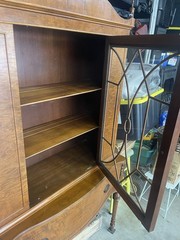 Vintage Jacobean Style China Cabinet Hutch
