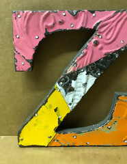 Decorative Salvaged Tin Ceiling 8″ Patchwork Mix Color Letter Z Metal 168-26B