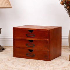 2-Stackable Apothecary Cabinet 3 Drawer Desk Organizer Vintage Library
