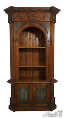 68103: Italian Continental Distressed Finish 2 Piece Bookcase Cabinet