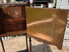 Antique Smoking Stand Cigar Humidor Copper Lined Original Finish, Repairs