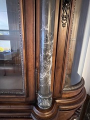 Antique Wood China Cabinet With Glass Doors (Cherry Wood)