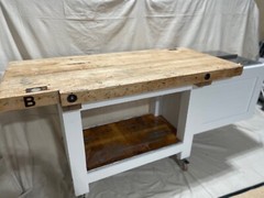 Reclaimed vintage wood bar cart/ island with cooler and wine rack. 