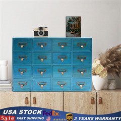 16 Drawer Apothecary Cabinet Library Card Catalog Cabinet Tabletop Vintage Apot