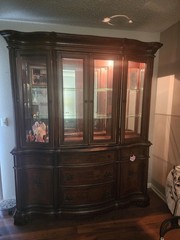 China Hutch Cabinet Solid Cherry Oak