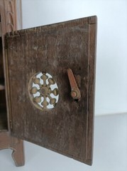 Small French Breton cabinet Wood antique 19th century hand Carved Gorgeous Ra