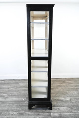 Vintage Glass Front Black Painted Vitrine Display Cabinet