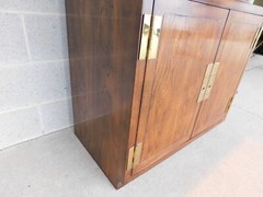 Henredon Scene One Campaign Style Light 2 Pc Curio Cabinet 82″h X 32″w “B”