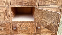 Rare Antique Oak Post Office 33 Door File Cabinet Apothecary Card Catalog Sorter