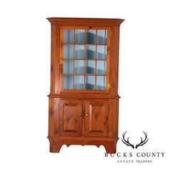 Country Pine Hand Crafted 2 Piece Corner Cabinet