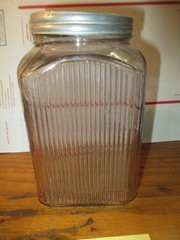 HOOSIER CABINET ORIGINAL SQUARE TEA SPICE JAR LOT # 17-F