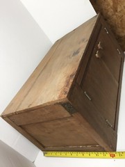 Antique Vintage Farmhouse Wood 2 Door Cabinet Shabby Chic Small 22″ x 12″ x 10.5
