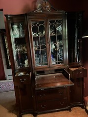Beautiful 1940’s Antique Mahogany China Cabinet with secretary Desk