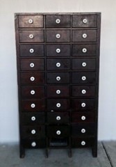 Loaded full 57″ Antique Apothecary Hardware Cabinet 30 Drawer Industrial We Ship