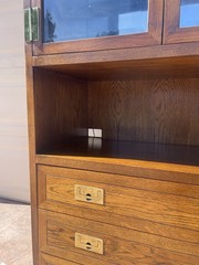 1970s Henredon Scene One Campaign Lighted Display Cabinet