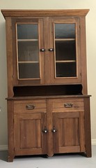 Antique Wood Country Farmhouse Cupboard Step Back Cabinet Hutch Primitive