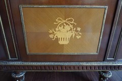French Louis XVI Style Mahogany and Inlaid Vitrine with Gilt Bronze