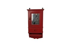 Antique Red Wood Medicine Apothecary Shaving Cabinet circa 1920s