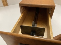 One Drawer Oak File Card Drawer w/ Brass handle Library Ref 4×6