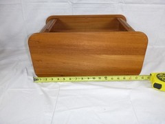 Vtg Mid Century Eppco Enterprises Teak Tambour Door Wall Mount Cabinet 18x12x8