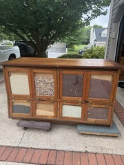Reclaimed Barn Wood Seed Bin Style Cabinet 4 Drawers Double Doors 64x27x36