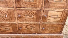 Rare Antique Oak Post Office 33 Door File Cabinet Apothecary Card Catalog Sorter