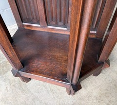 Vintage French Gothic Revival Cabinet/Console/Sideboard, Highly Carved Oak Wood