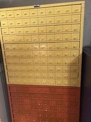 Collectible Vintage HOBART 100 Drawer Small Part File Cabinet *Yellow Unit Only