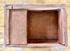 RARE ONE OF A KIND ANTIQUE PRIMITIVE CHILD’S TOY DRY SINK NICE RED PAINT
