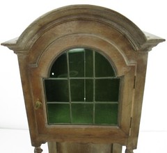 Antique Edwardian Display Cabinet Carved Wood Barley Twist Leaded Glass WOW