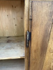 Antique Style Primitive Pine Pie Safe Cupboard – Punched Tin – Dovetail – w/ Key