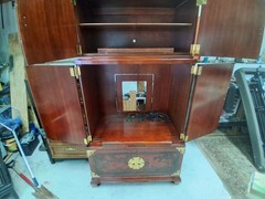 Drexel Heritage Ming Treasures Cabinet 4 Door 1 Shelf Light 77x40x24