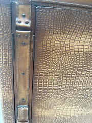 Vintage Alligator Cabinet Genuine Leather Entertainment Center Custom Made