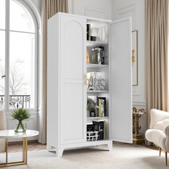 71” 2 Shapely Doors Cabinet, Metal Storage Cabinet with Doors