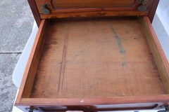 Late 19th Century Clark’s o.n.t. 2 Drawer Walnut Spool Cabinet Brass Stem Pulls