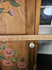 Vintage Wooden Cupboard Cabinet Hand Painted Floral Bathroom Storage